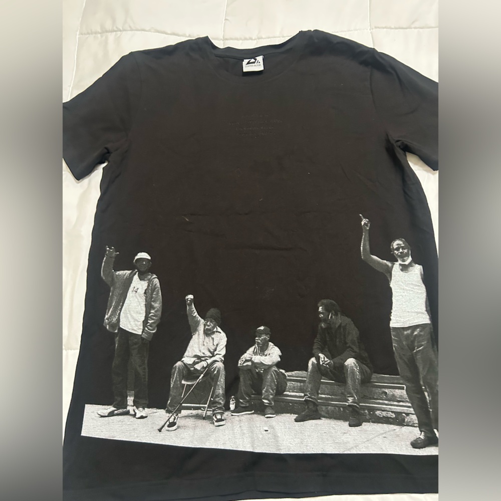 Black Graphic T-Shirt with Group Print